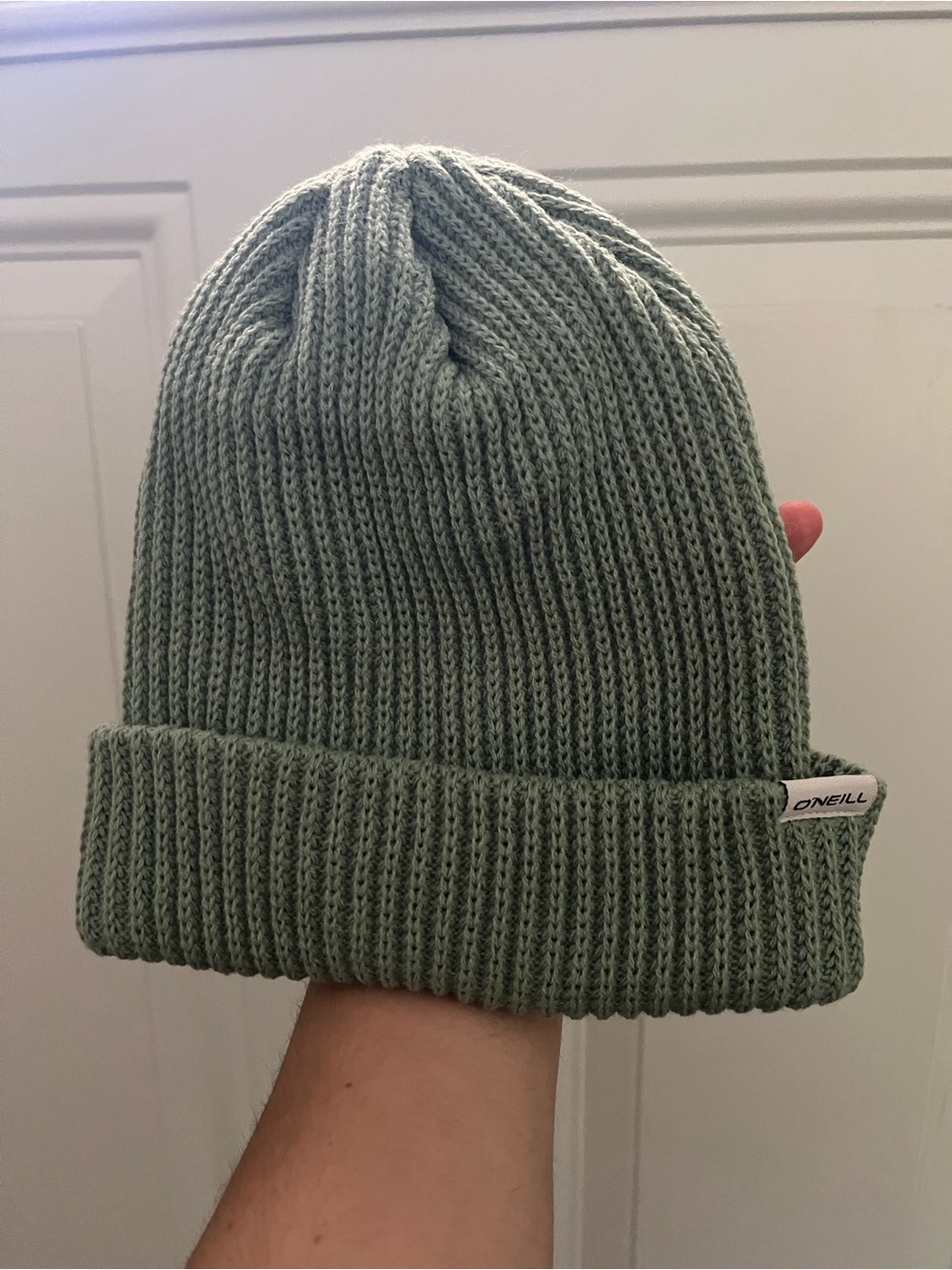 O'Neill Ribbed Sage Green Fold Cuff Beanie